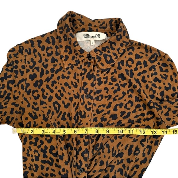 Diane Von Furstenberg Leopard Print Mini Dress - Brown and Black - Picture 5 of 7